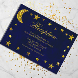 Celestial Night Sky Bruiloft Receptie Informatiekaartje