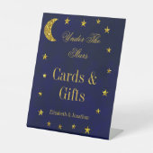 Celestial Night Sky Bruiloft Reclamebord Met Voetstuk (Voorkant)