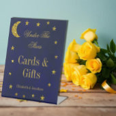 Celestial Night Sky Bruiloft Reclamebord Met Voetstuk