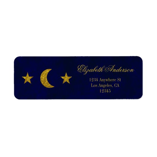 Celestial Night Sky Bruiloft Retouradres Etiket (Voorkant)