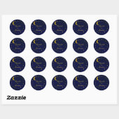 Celestial Night Sky Bruiloft Ronde Sticker (Vel)