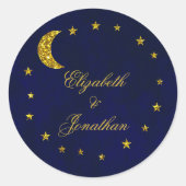 Celestial Night Sky Bruiloft Ronde Sticker (Voorkant)