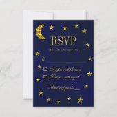 Celestial Night Sky Bruiloft RSVP Kaartje (Voorkant)