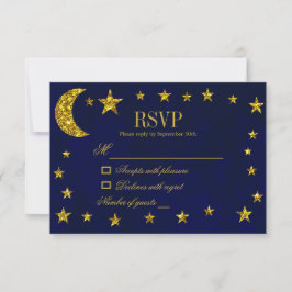 Celestial Night Sky Bruiloft RSVP Kaartje