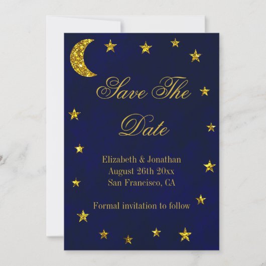 Celestial Night Sky Bruiloft Save The Date (Voorkant)