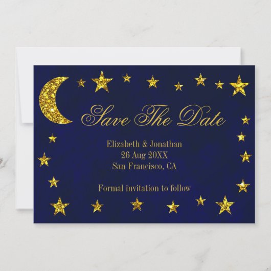Celestial Night Sky Bruiloft Save The Date (Voorkant)