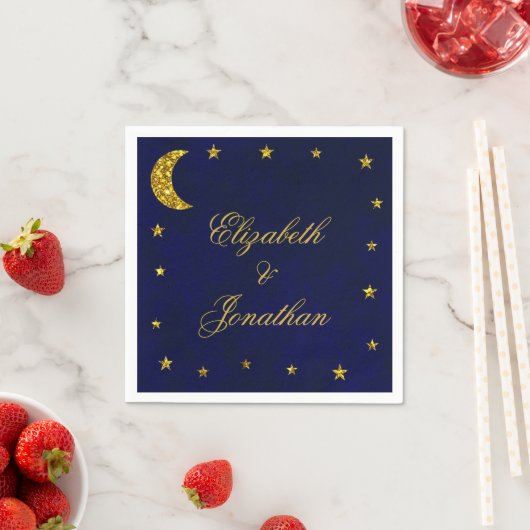 Celestial Night Sky Bruiloft Servet (Insitu)