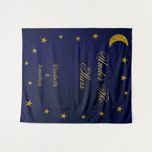 Celestial Night Sky Bruiloft Wandkleed (Voorkant (horizontaal))