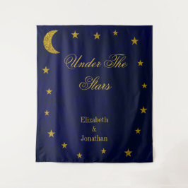 Celestial Night Sky Bruiloft Wandkleed