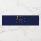 Celestial Night Sky Bruiloft Waterfles Etiket (Enkel label)