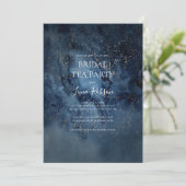 Celestial Night Sky | Gold Bridal Tea Kaart (Staand voorkant)