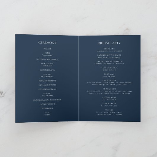 Celestial Night Sky | Gold Folded Wedding Program Programma (Binnen)