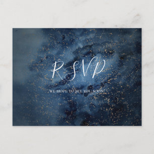Celestial Night Sky   Gold Song Request RSVP Briefkaart