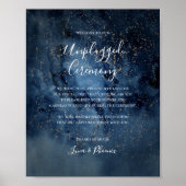 Celestial Night Sky | Gold Unplugged Ceremony Sign Poster (Voorkant)