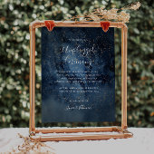 Celestial Night Sky | Gold Unplugged Ceremony Sign Poster