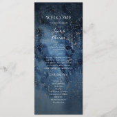Celestial Night Sky | Gold Wedding-programma Programmakaart (Voorkant)