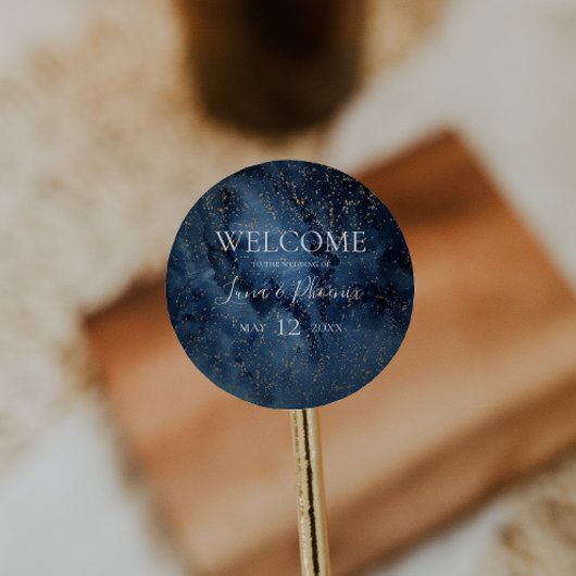 Celestial Night Sky | Gold Wedding Welcome Sticker