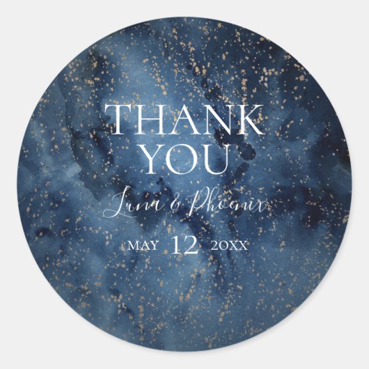 Celestial Night Sky | Goud Dank je wel voor Sticke Ronde Sticker (Voorkant)