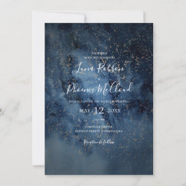 Celestial Night Sky | Goud in één huwelijk Kaart