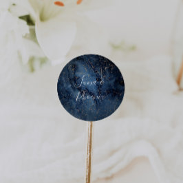 Celestial Night Sky | Goudbruidsinaasappels Ronde Sticker