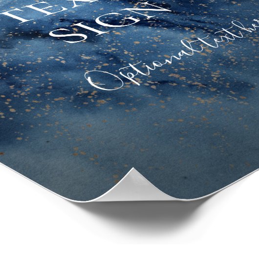 Celestial Night Sky | Goudkaarten en aangepaste ca Poster (Hoek)