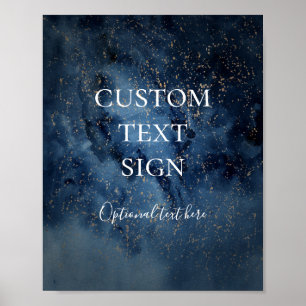 Celestial Night Sky   Goudkaarten en aangepaste ca Poster