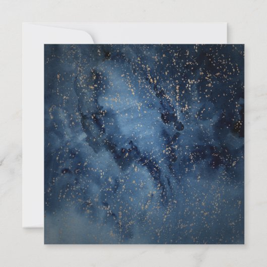 Celestial Night Sky | Goudpleisterweddenschap Kaart (Achterkant)