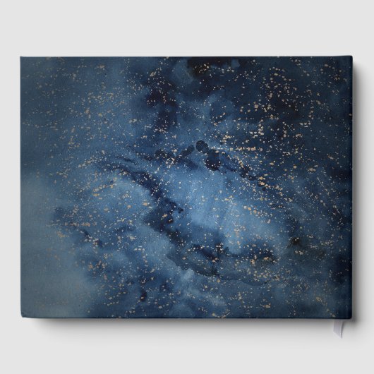 Celestial Night Sky | Goudweddenschap Gastenboek (Achterkant)