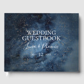 Celestial Night Sky | Goudweddenschap Gastenboek (Voorkant)