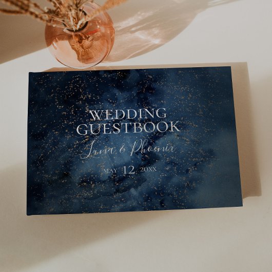 Celestial Night Sky | Goudweddenschap Gastenboek