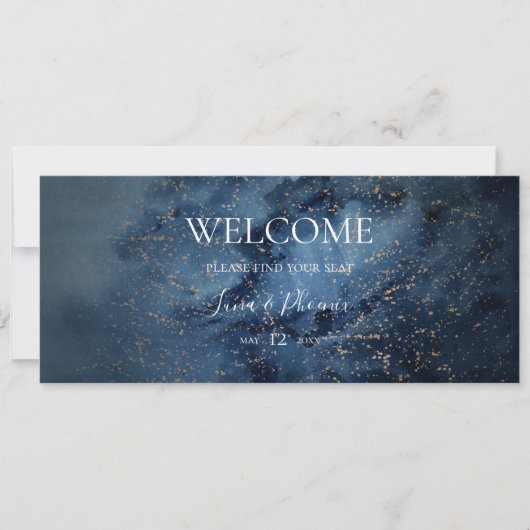 Celestial Night Sky | Koptekst Gold Seating Chart (Voorkant)