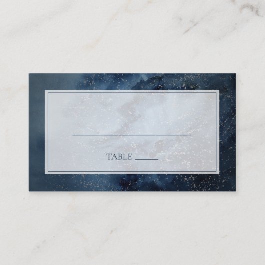 Celestial Night Sky met Lijst Flat Wedding Plaatskaartje (Voorkant)