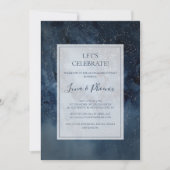 Celestial Night Sky met Lijst Laten we vieren Kaart (Voorkant)