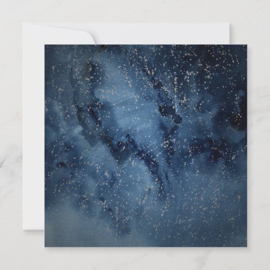 Celestial Night Sky met Lijst Square Weddenschap Kaart (Achterkant)