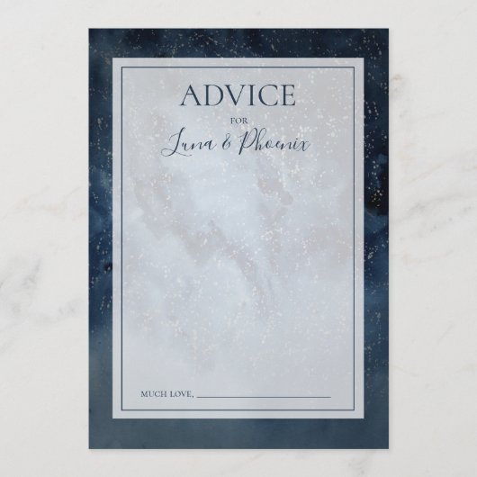 Celestial Night Sky met Lijst Weddenschapskaart Advieskaart (Voorkant)