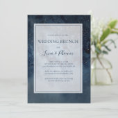 Celestial Night Sky met Lijst Wedding Brunch Kaart (Staand voorkant)