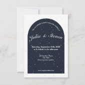Celestial Night Sky Navy Arch & Star Background Save The Date (Voorkant)