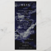 Celestial Night Sky Navy Blauw Huwelijksdiner Menu (Voorkant)
