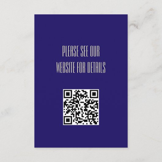 Celestial Night Sky Navy Blue en Gold Wedding Informatiekaartje (Achterkant)