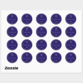 Celestial Night Sky Navy Blue en Gold Wedding Ronde Sticker (Vel)