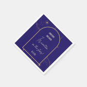 Celestial Night Sky Navy Blue en Gold Wedding Servet (Hoek)
