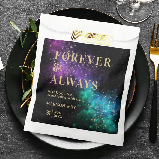 Celestial Night Sky Nebula Wedding Favor Bags Bedankzakje