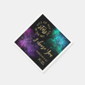 Celestial Night Sky Pink Blauwgroen Nebula Star We Servet (Hoek)