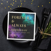 Celestial Night Sky Pink Blauwgroen Nebula Star We Servet