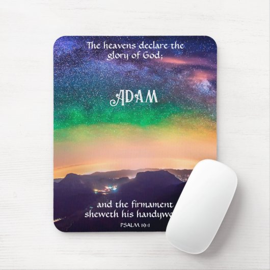 Celestial Night Sky Psalm 19:1 Schrift Verse Muismat (Met muis)