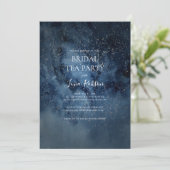 Celestial Night Sky | Silver Bridal Tea Party Kaart (Staand voorkant)