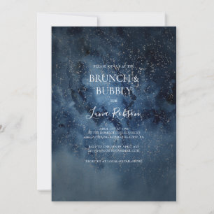 Celestial Night Sky Silver Brunch en Bubble Kaart