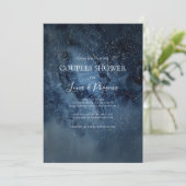 Celestial Night Sky | Silver Couples Shower Kaart (Staand voorkant)