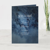 Celestial Night Sky | Silver Folded Wedding Programma (Voorkant)