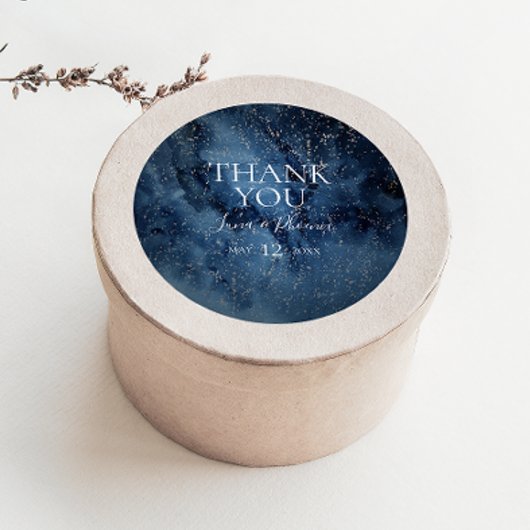 Celestial Night Sky Silver Hartelijk dank voor de  Ronde Sticker